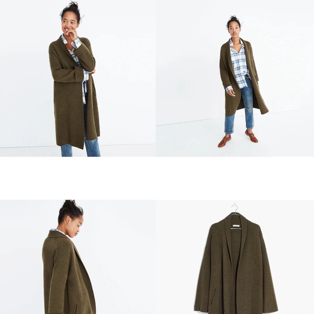 Madewell Wool Rivington Sweater (XS, green)